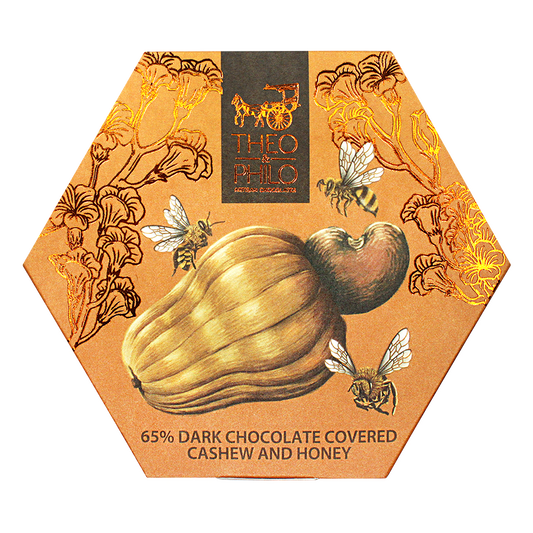 Theo & Philo 65% Dark Chocolate Covered Cashew & Honey 90g