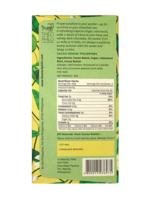 Theo & Philo Dark Chocolate With Calamansi 45g