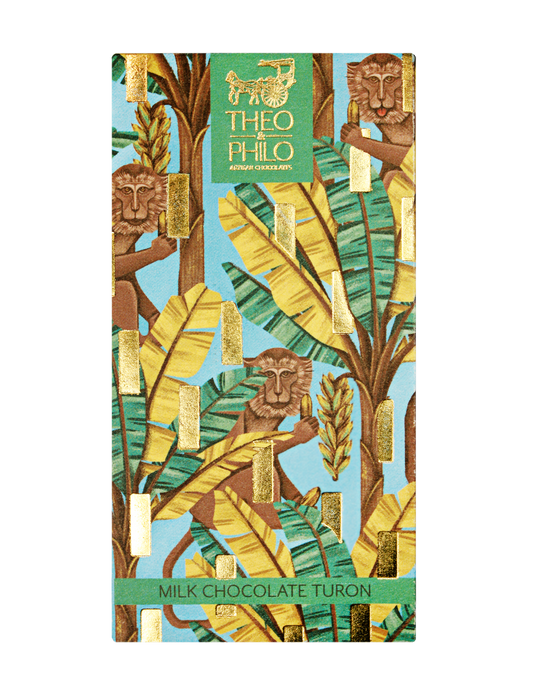 Theo & Philo Milk Chocolate Turon (Bananas, Sesame Seeds, Crispy Caramel) 45g