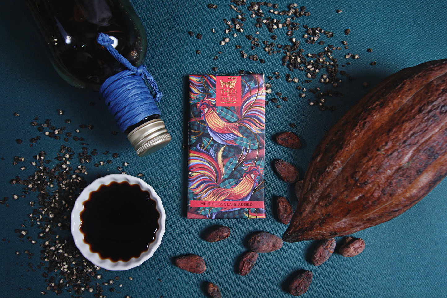 Theo & Philo Milk Chocolate Adobo (Soy Sauce Toffee And Black Pepper) 45g