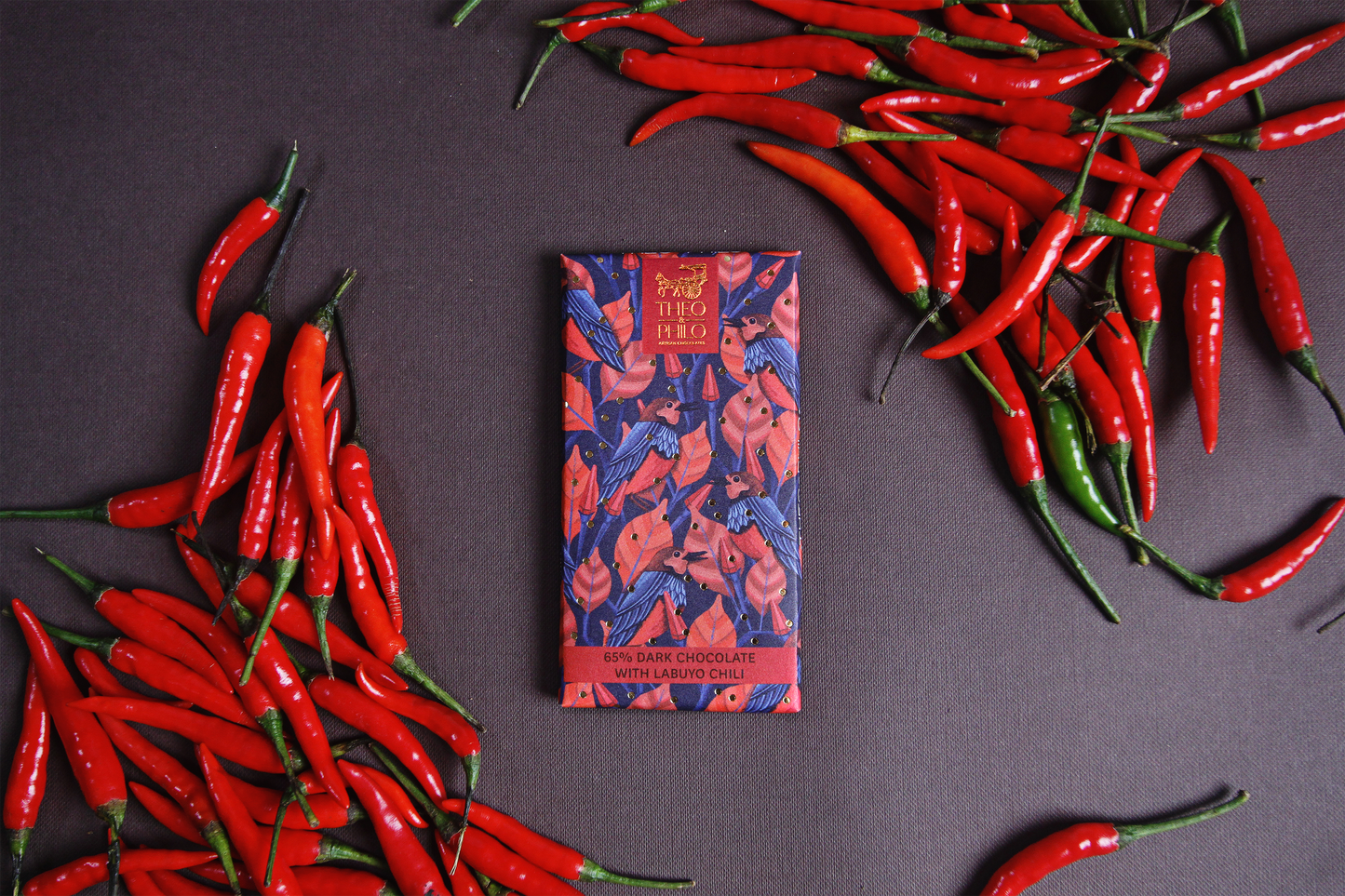 Theo & Philo 65% Dark Chocolate With Siling Labuyo (Chili) 45g