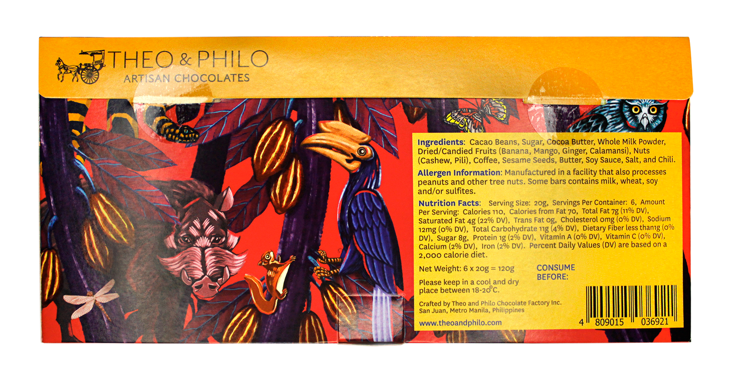 Theo & Philo 6-Bar Sampler Box (Small Bars) 6 x 20g